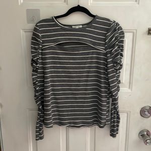 Gray and white top never worn